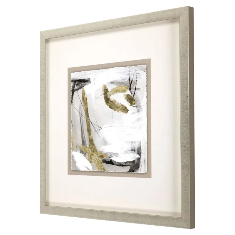 Ivory Gold and Gray II Framed Art