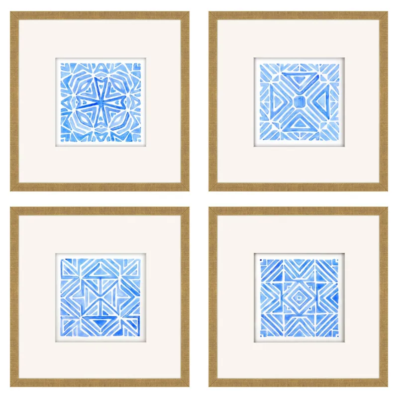 Indigo Geo S/4 Framed Art