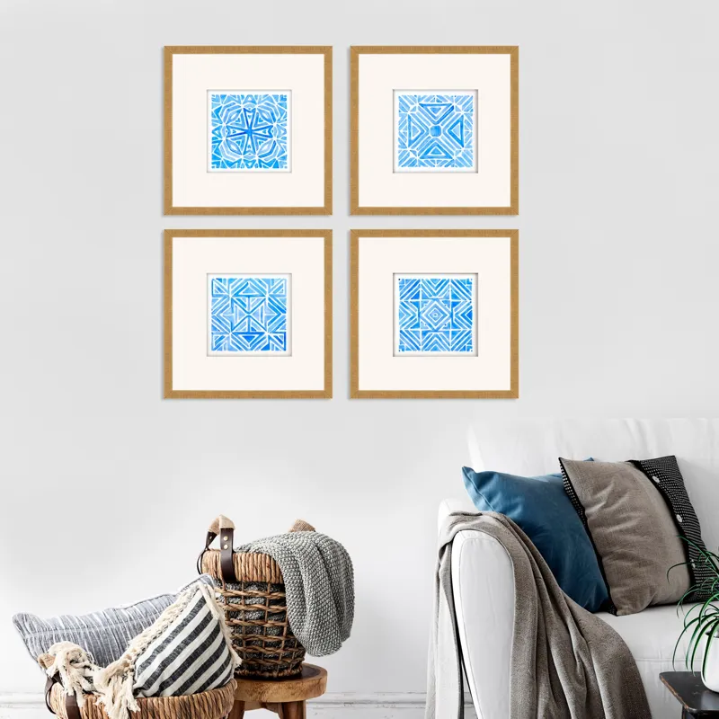 Indigo Geo S/4 Framed Art