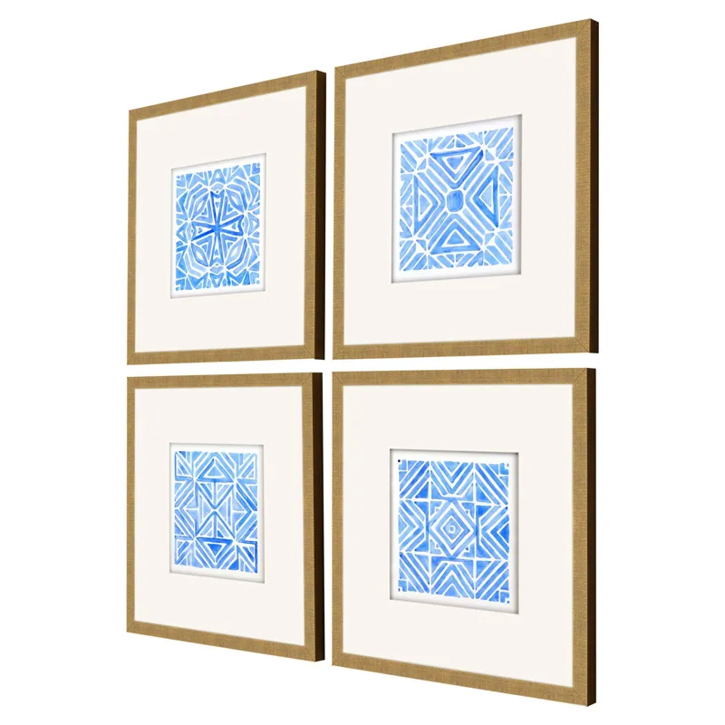 Indigo Geo S/4 Framed Art