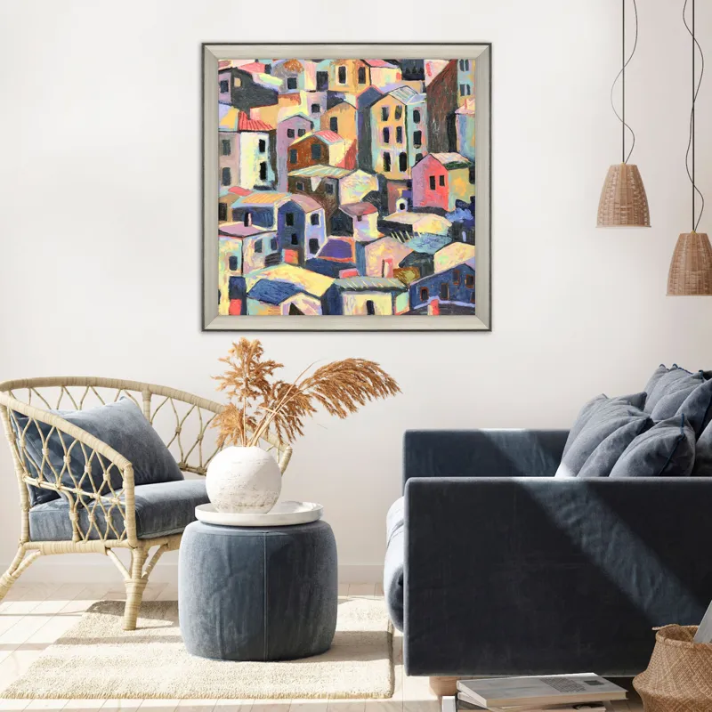 Rustic Hilltown Framed Art