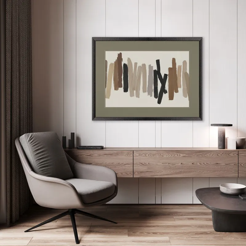 Strokes in Brown I Framed Art