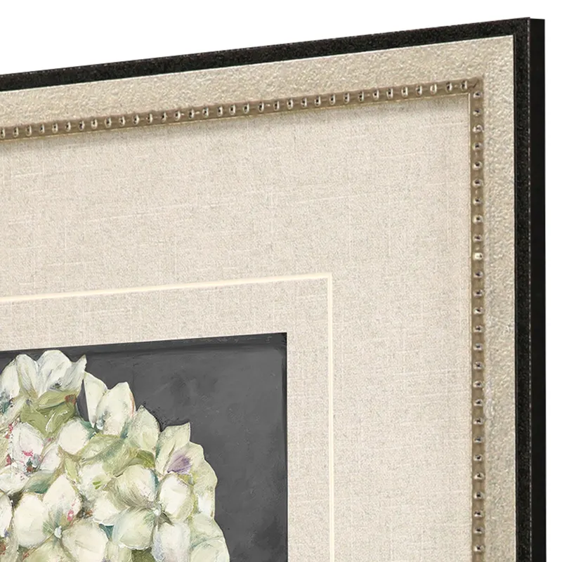 Hydrangeas on Black S/2 Framed Art