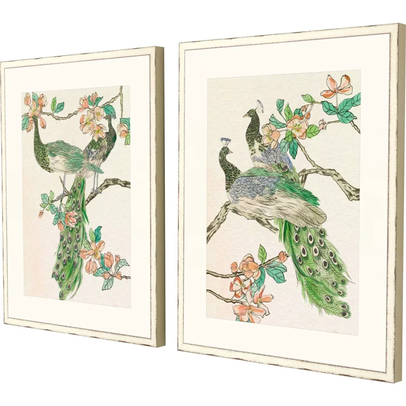 Emerald Peacock I S/2 Framed Art