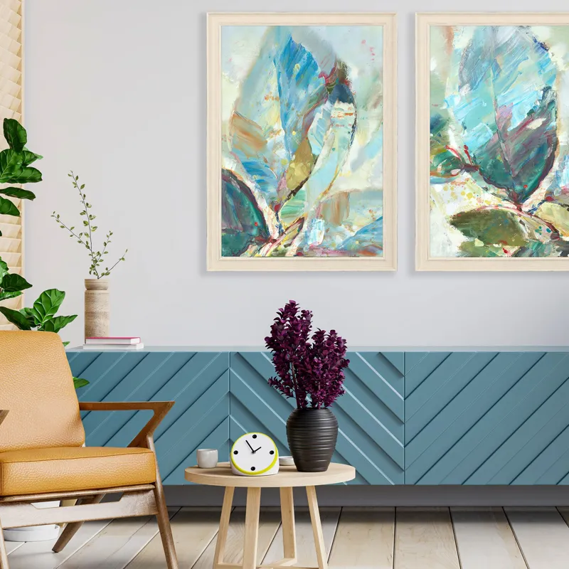 Aqua Leaf I Framed Art