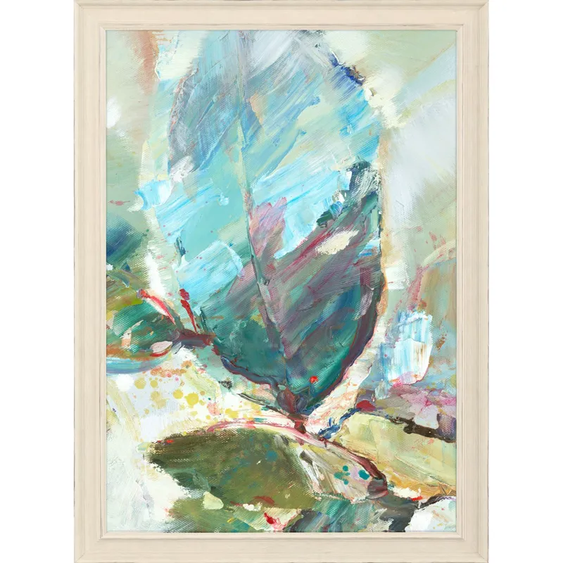 Aqua Leaf II Framed Art