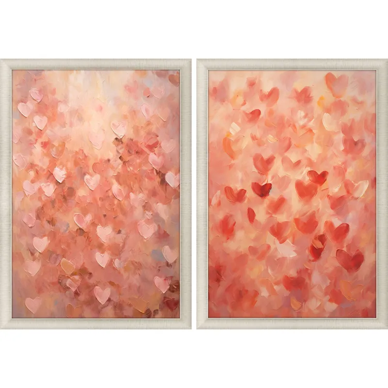 Heart Pattern S/2 Framed Art