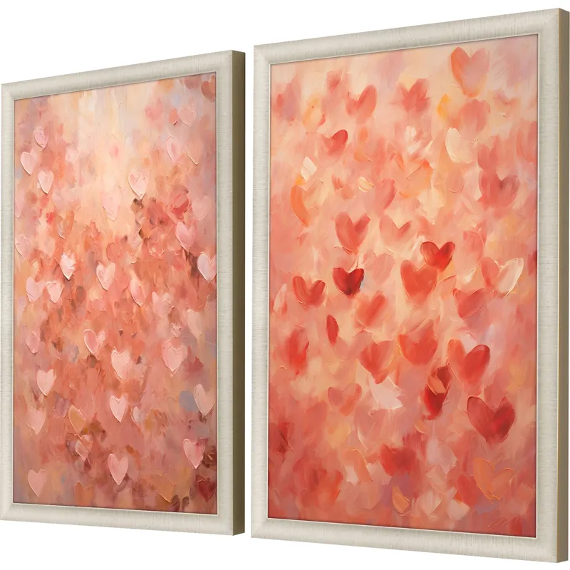Heart Pattern S/2 Framed Art