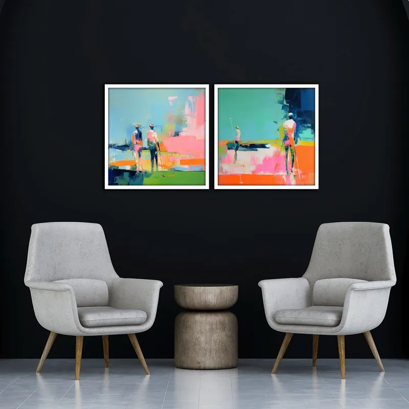 Golf Players I S/2 Framed Art