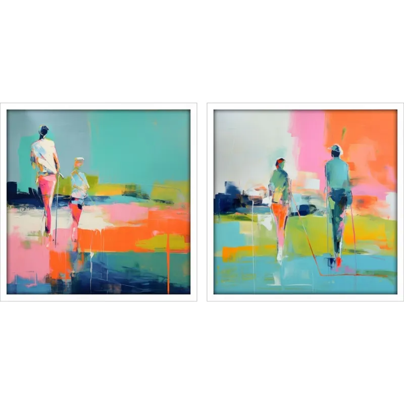 Golf Players II S/2 Framed Art