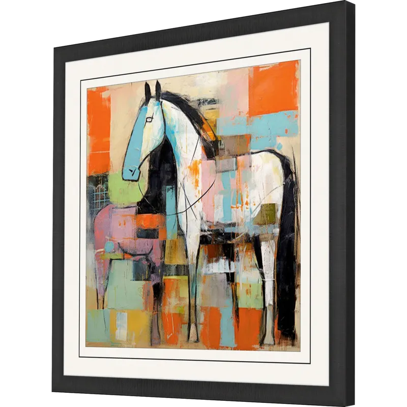 Block Horse Impression I Framed Art