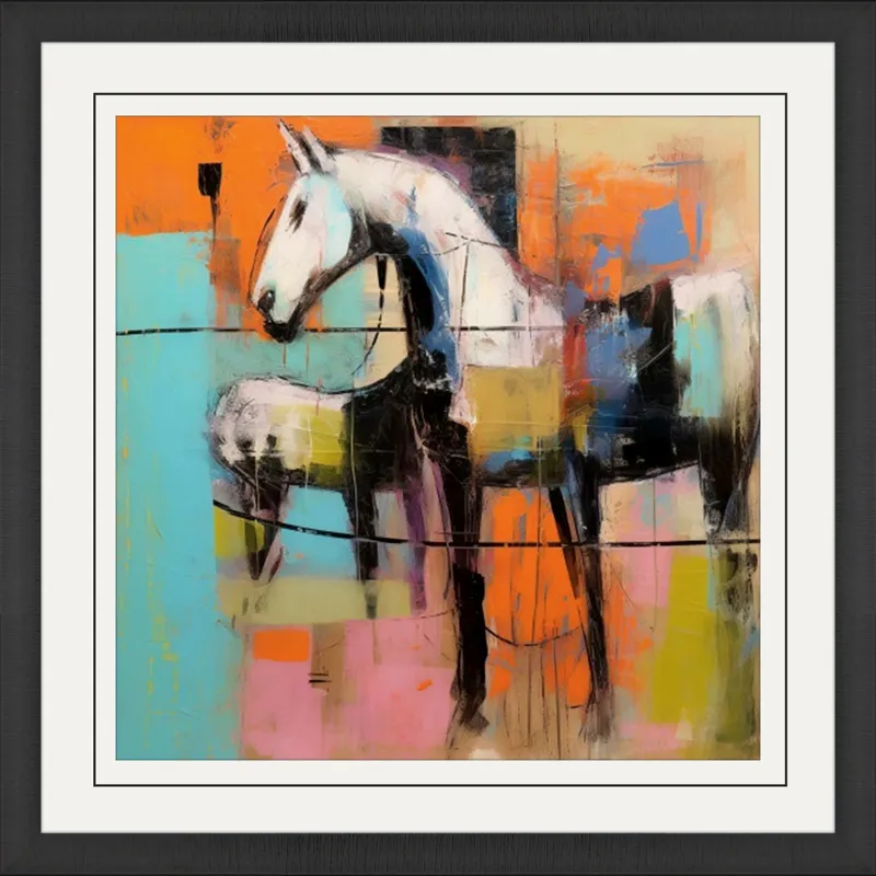 Block Horse Impression II Framed Art
