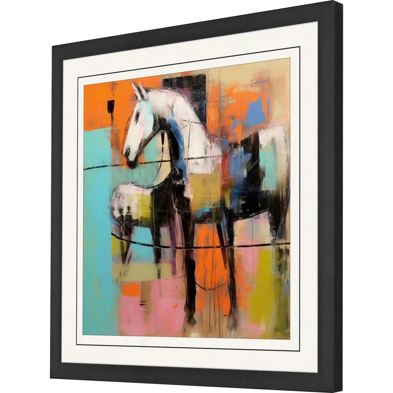 Block Horse Impression II Framed Art