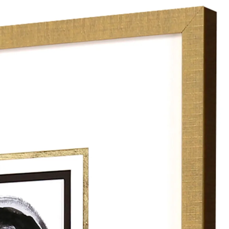 White Black Gold S/4 Framed Art