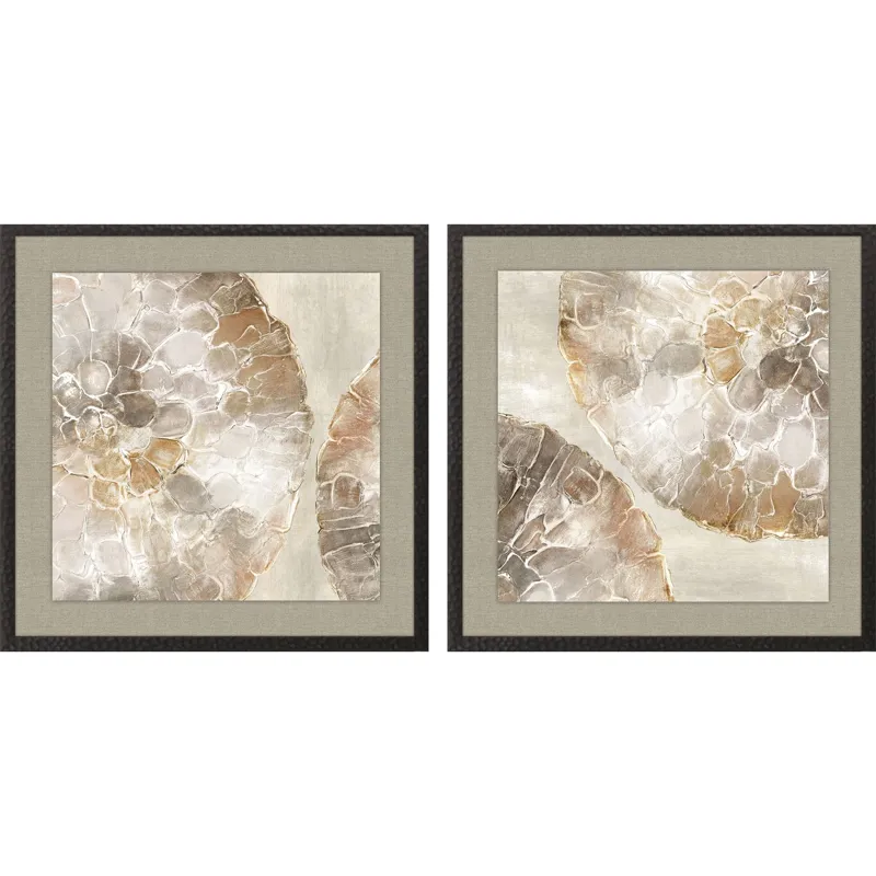 Golden Medallions S/2 Framed Art