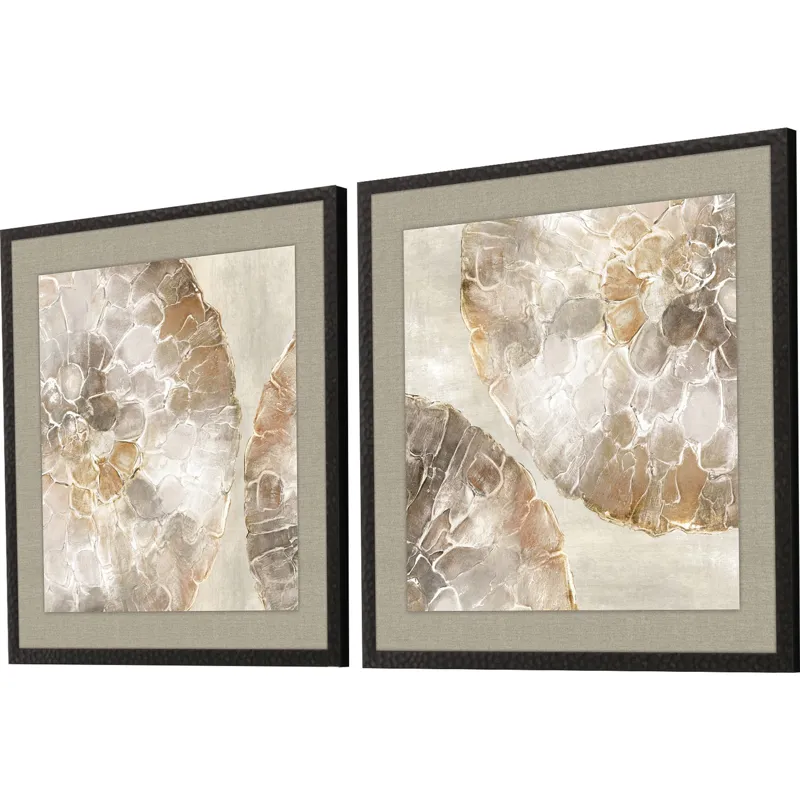 Golden Medallions S/2 Framed Art