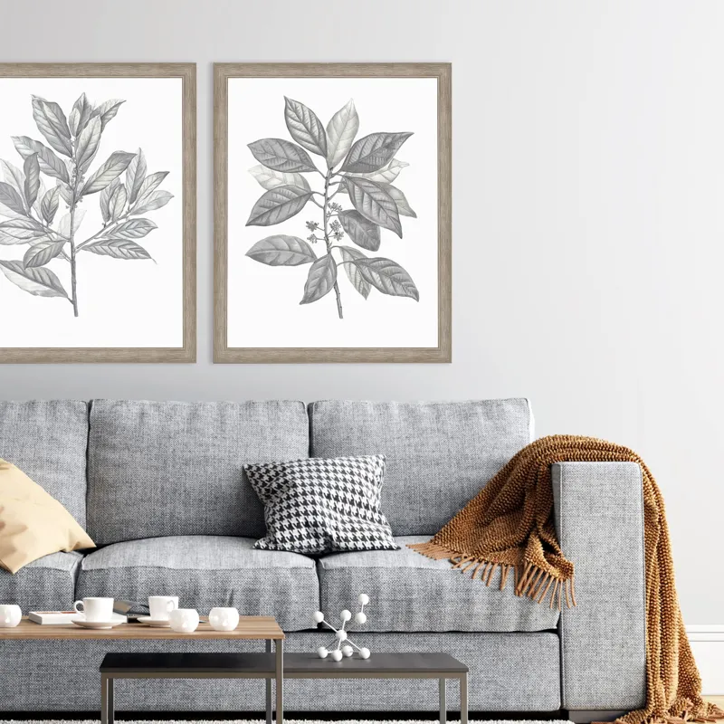Silvered Leaves IV Framed Art