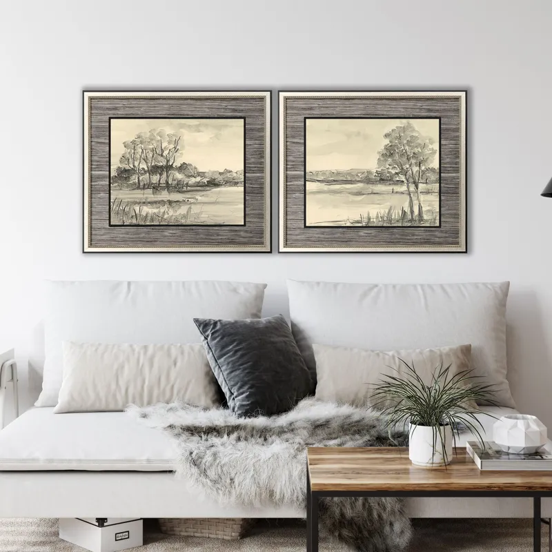 Graphite Plein Air S/2 Framed Art