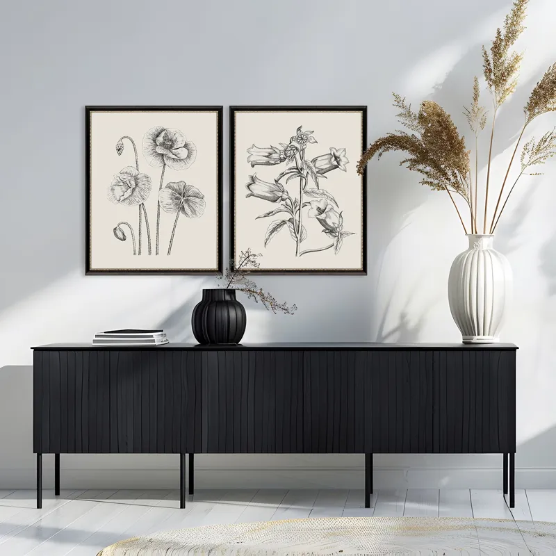 Garden Sketch S/2 Framed Art