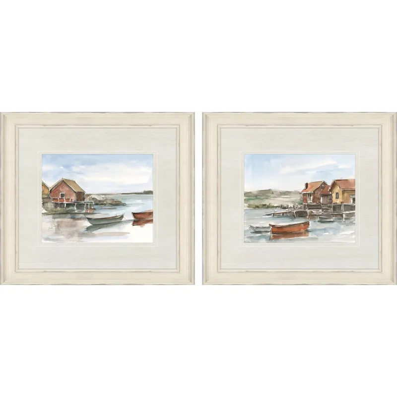 Rustic Lake House S/2 Framed Art