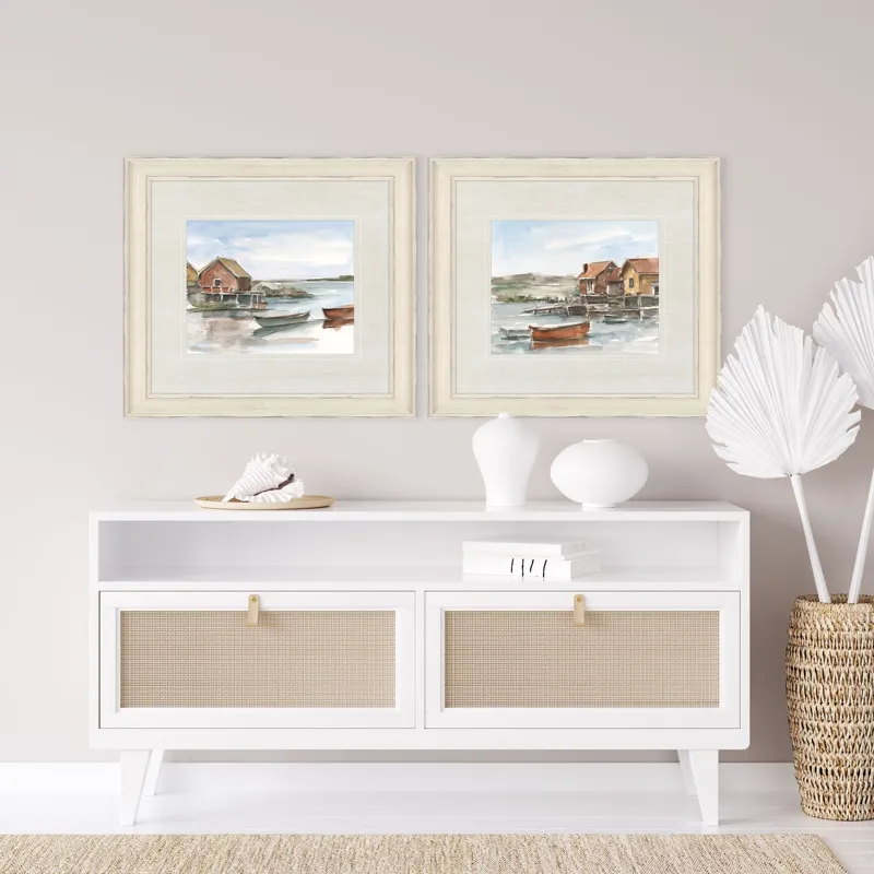 Rustic Lake House S/2 Framed Art