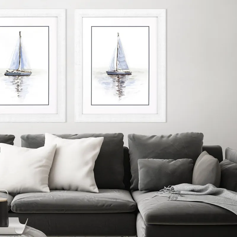 Mirrored Sailboat II Framed Art