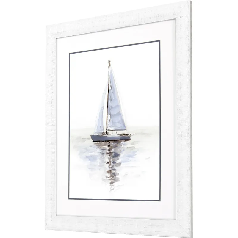 Mirrored Sailboat II Framed Art