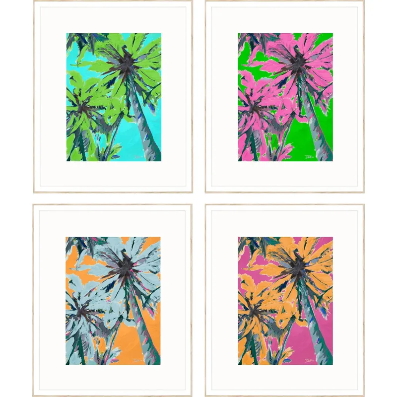 Bright Palms S/4 Framed Art