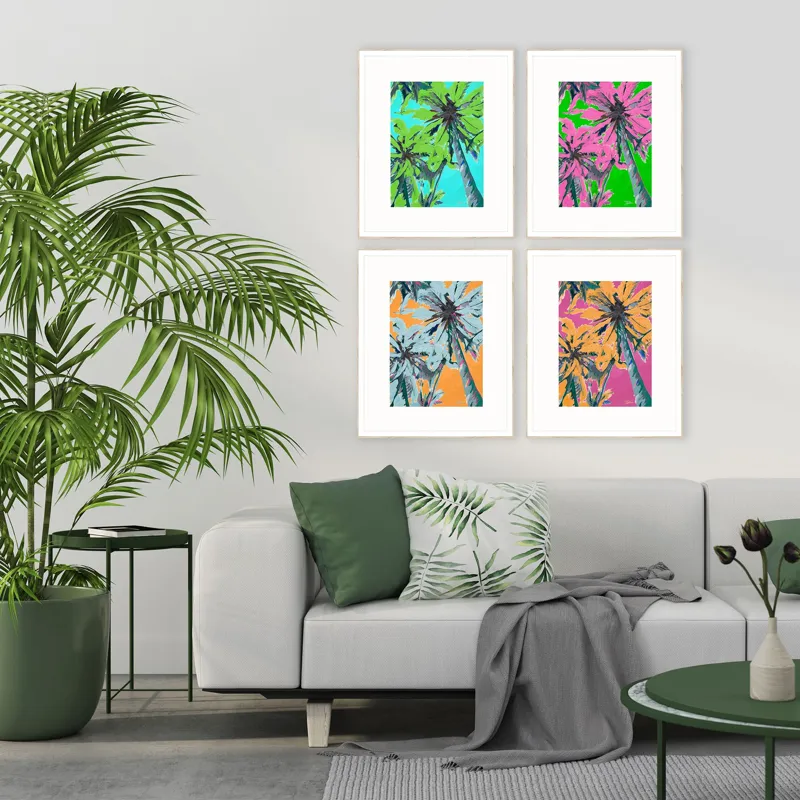 Bright Palms S/4 Framed Art