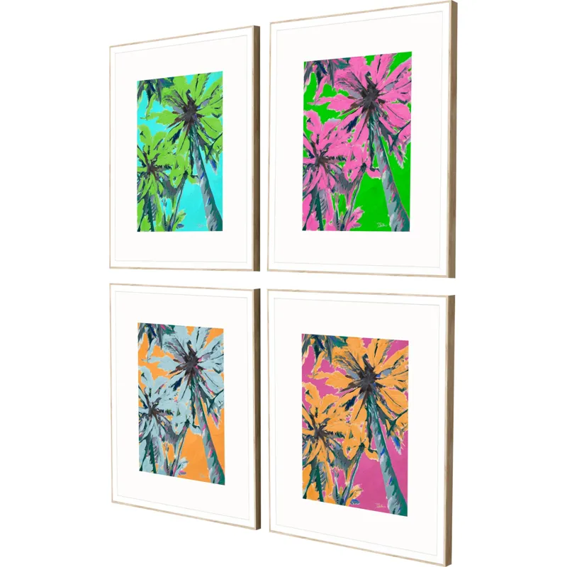 Bright Palms S/4 Framed Art