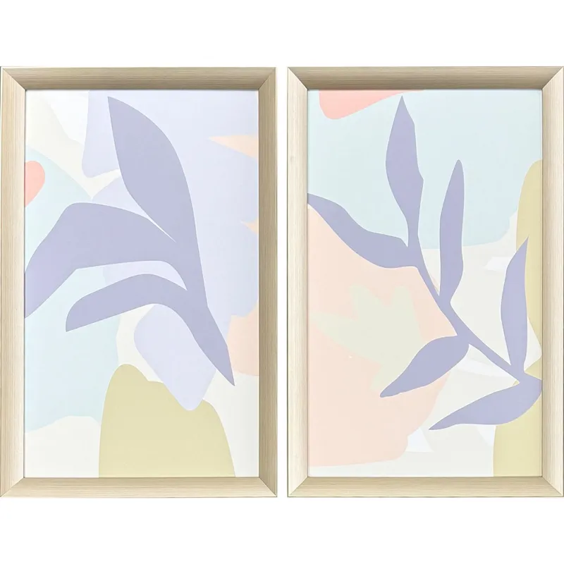 Pastel Tropics S/2 - Framed Art