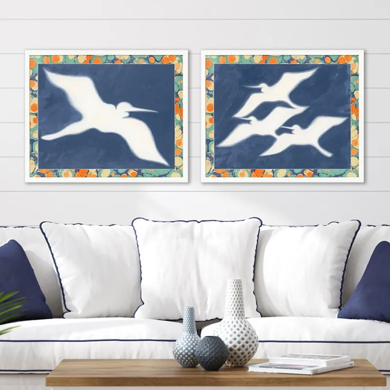 Egrets - Flight S/2 - Framed Art
