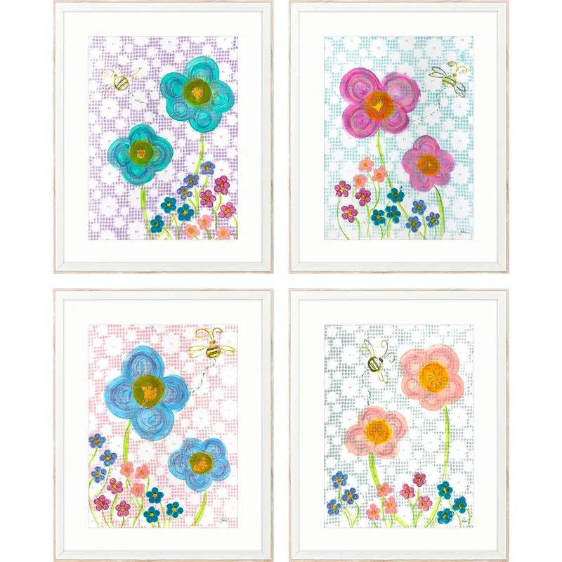 Happier Days S/4 - Framed Art