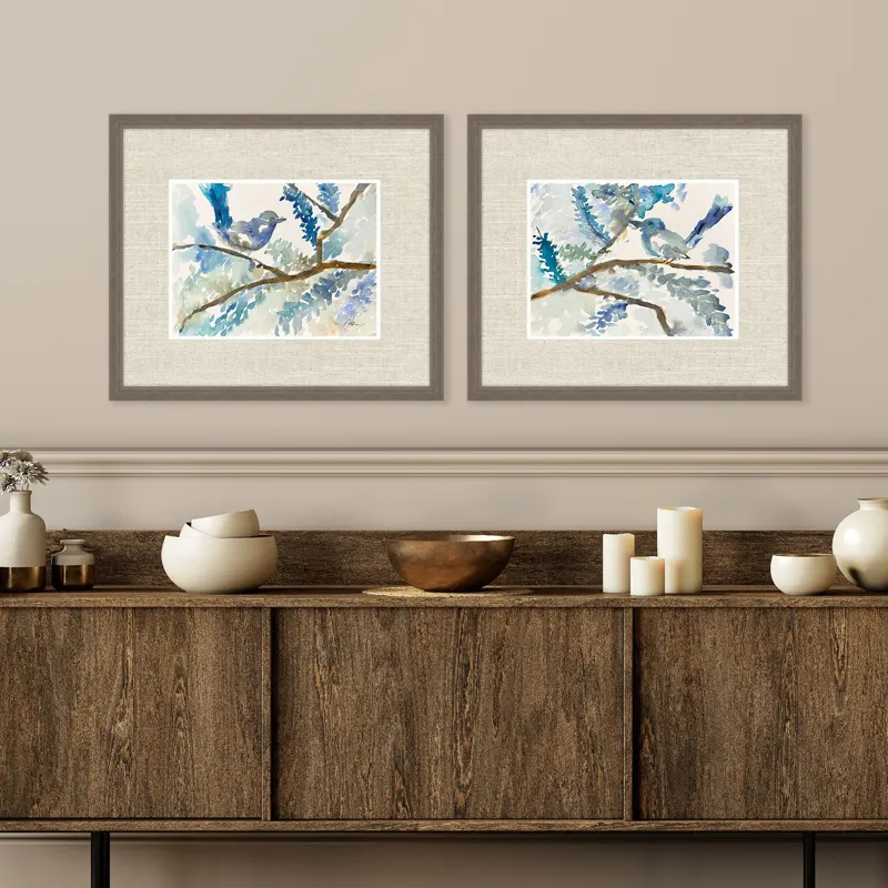 Here Birdie Birdie S/2 - Framed Art