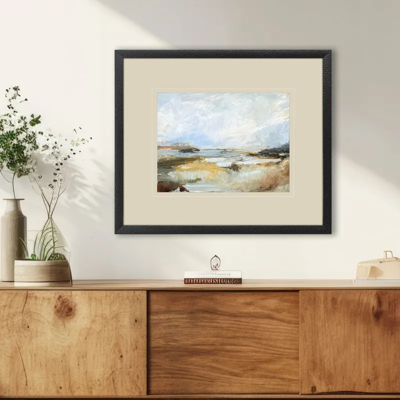 Smudged Coastline II - Framed Art