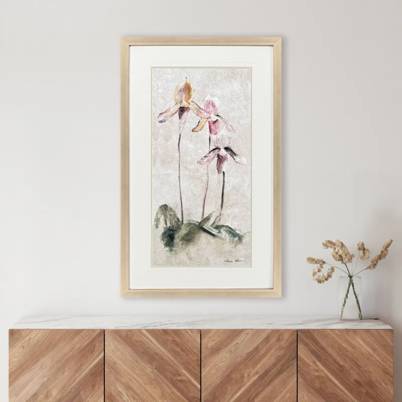 Purple Dancing Orchid I - Framed Art