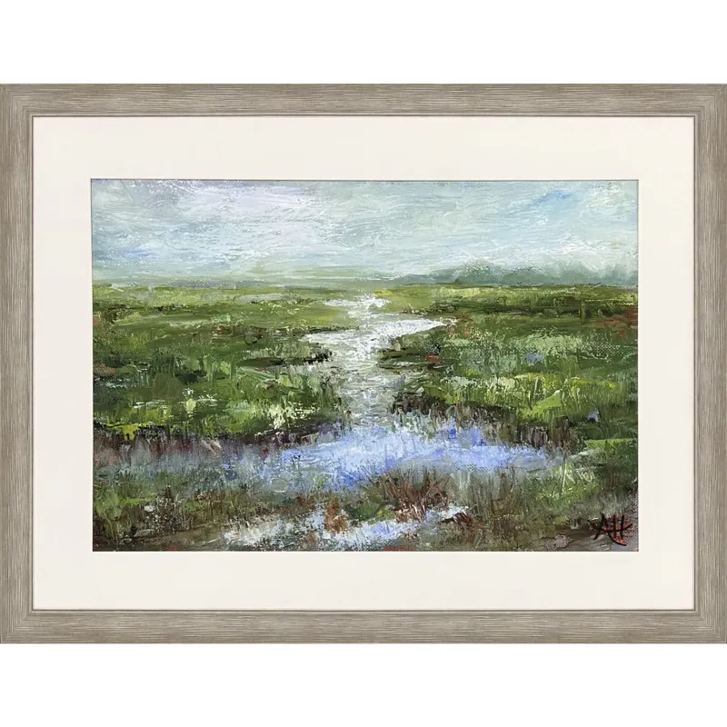Rainy Day Marsh - Framed Art
