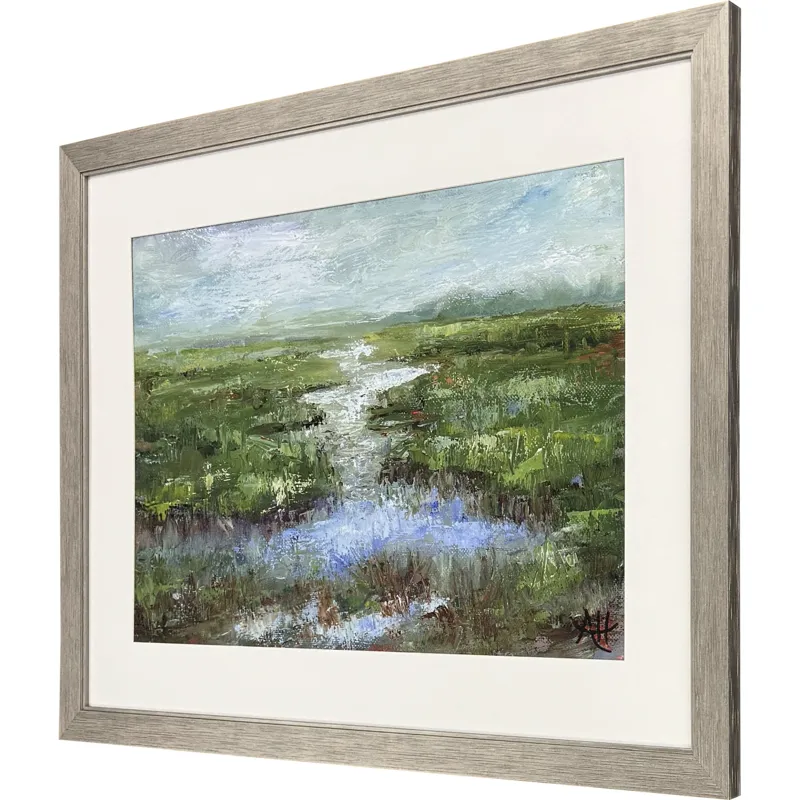 Rainy Day Marsh - Framed Art