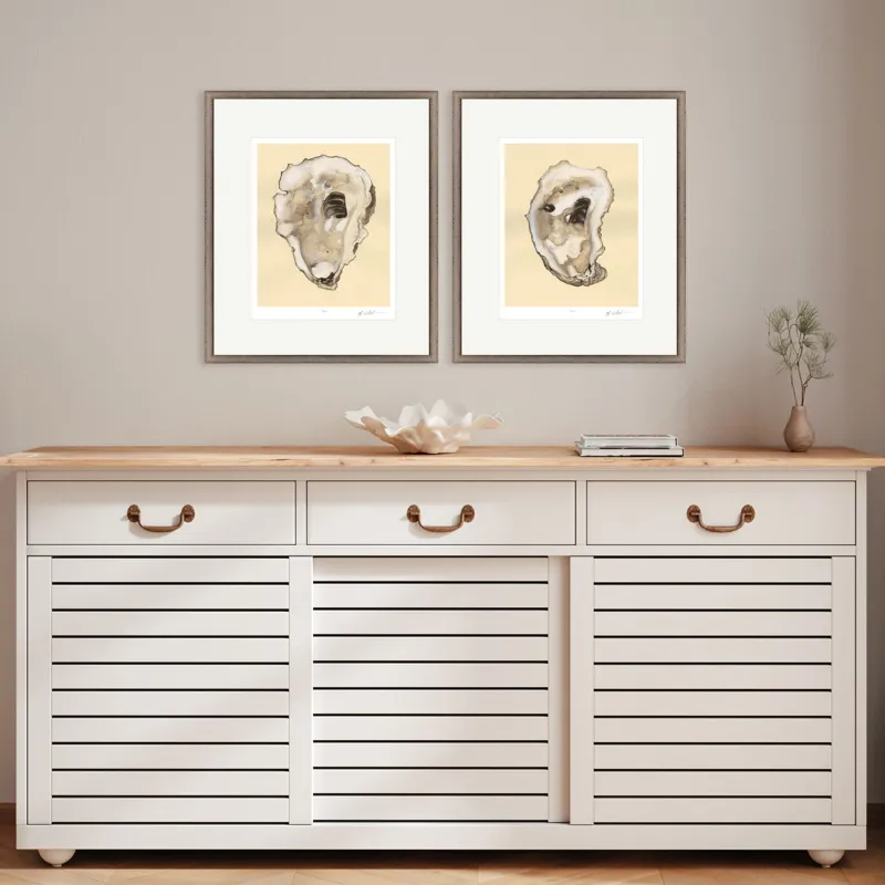 Sepia Oysters I S/2 - Framed Art