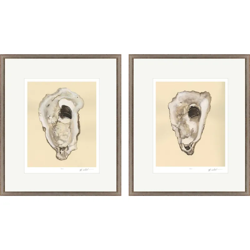 Sepia Oysters II S/2 - Framed Art
