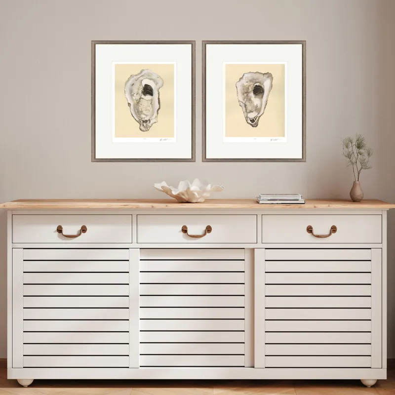 Sepia Oysters II S/2 - Framed Art