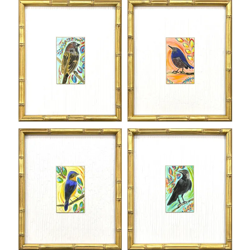 Sassy Birds S/4 Framed Art