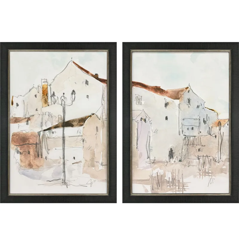 Frigiliana Sketch S/2 Framed Art