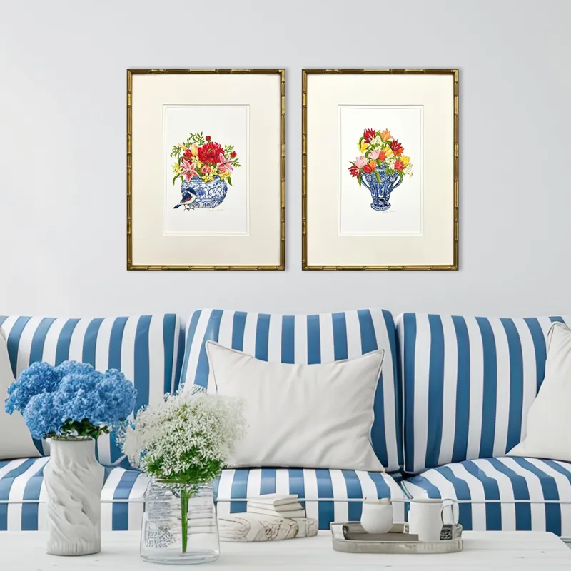 Blue and White I S/2 Framed Art