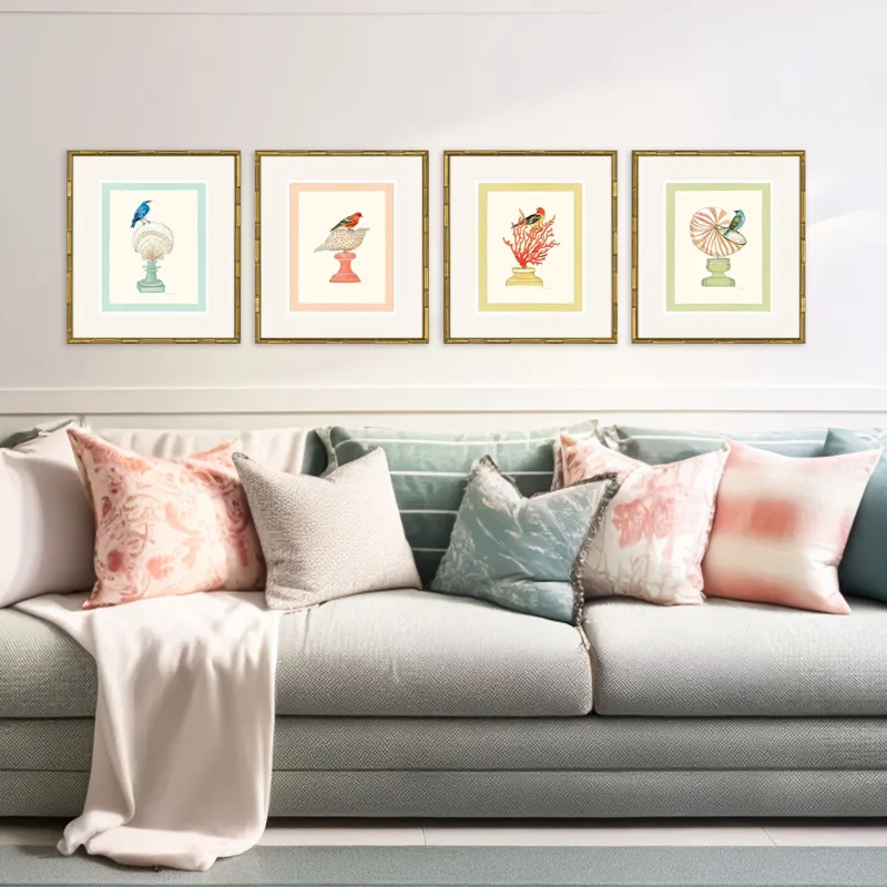 Bird with Shell S/4 Framed Art