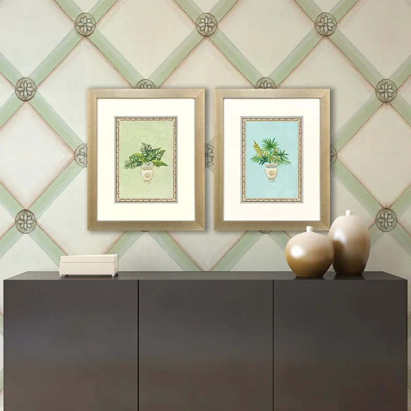 Grecian Vase Palm II S/2 Framed Art
