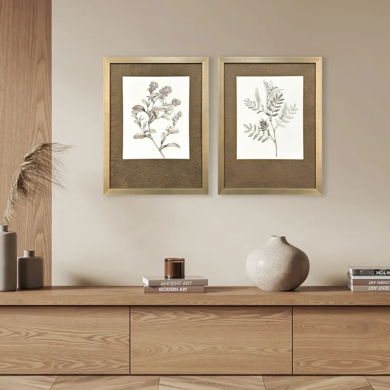 Neutral Botanical I S/2 Framed Art
