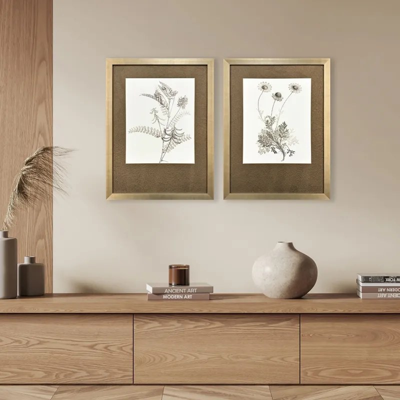 Neutral Botanical II S/2 Framed Art