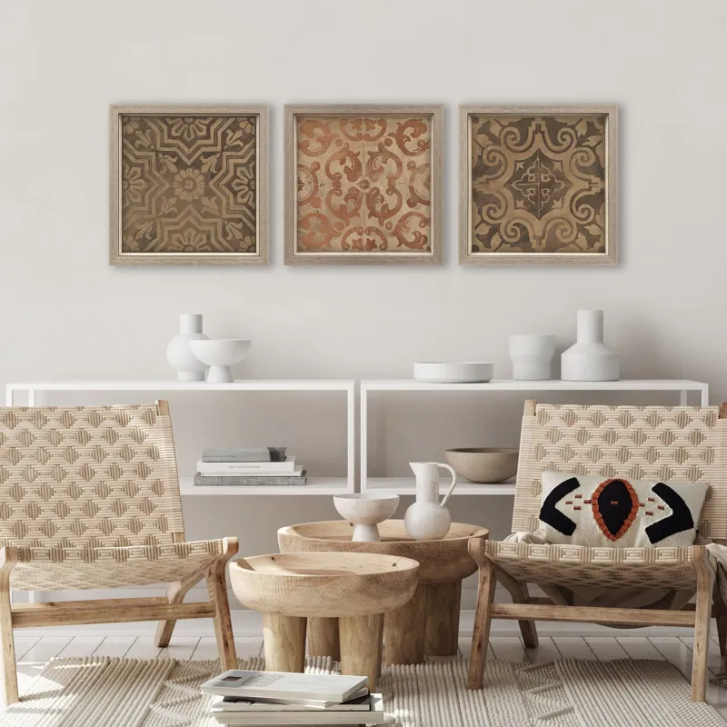 Wood Inlay I S/3 Framed Art