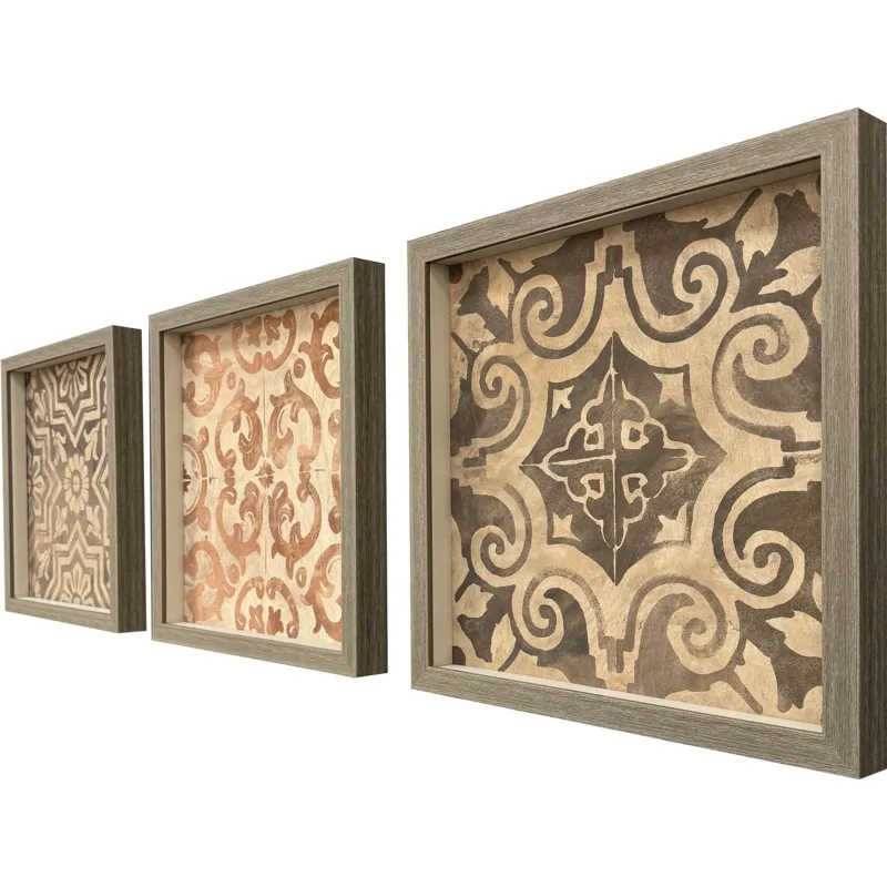 Wood Inlay I S/3 Framed Art